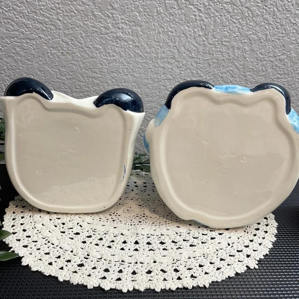 Vtg Metlox Poppytrail Raggedy Ann & Andy Ceramic Cookie Jars Pair Ca Pottery 60s